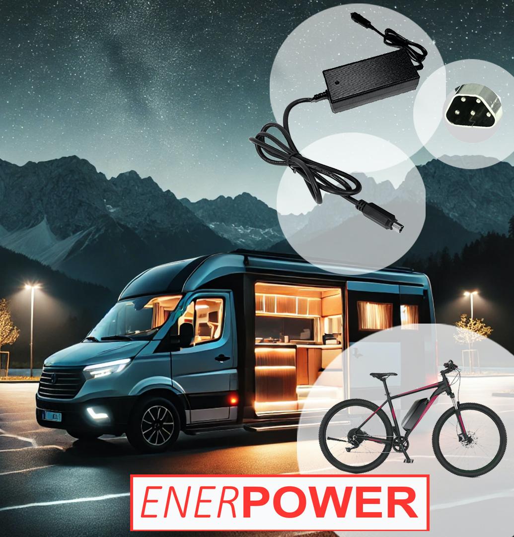 Enerpower 12V-24V DC-DC Ladegerät 42V 2A für Fischer CITA 4.1i / CITA 5.0i / CITA 5.8i / CITA 6.0i   (Trapez)