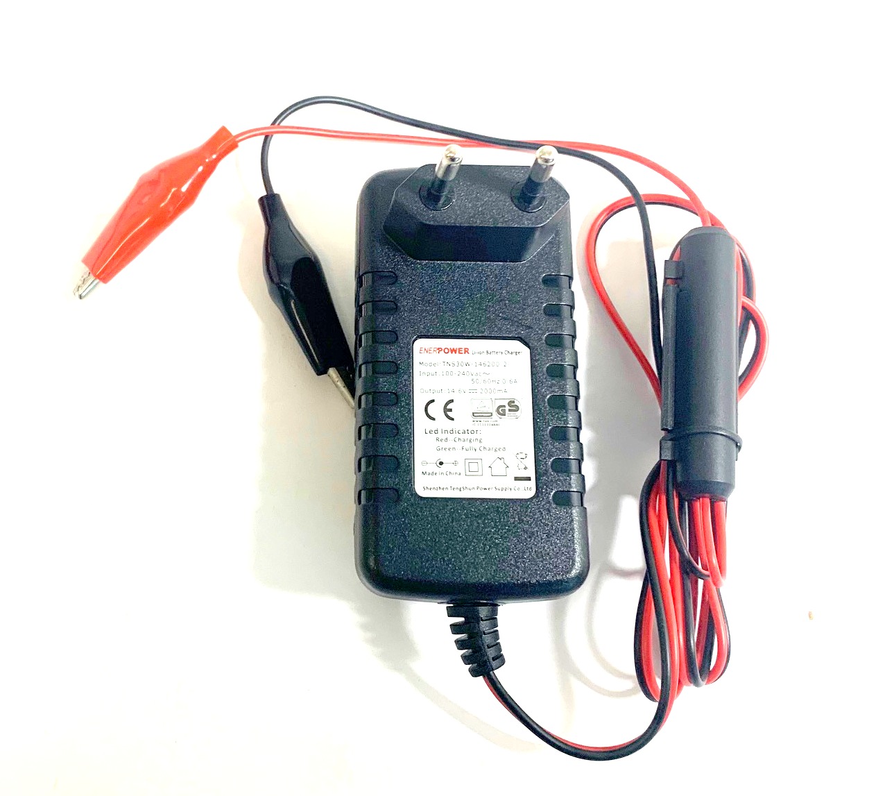 2A Ladegerät für 12V Akkus LiFePO4 4S Krokodil ENERpower Wall