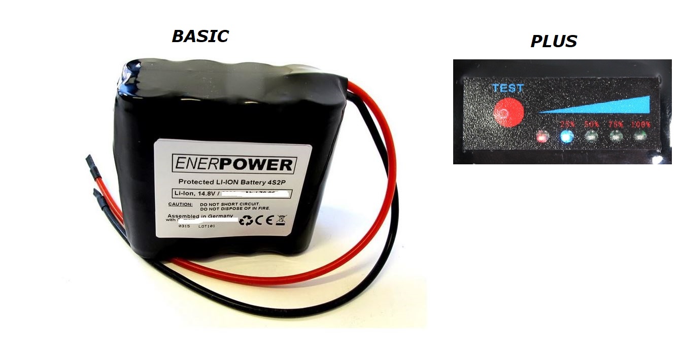 ENERpower 4S2P Akku 14,4V-14,8V 6800 mAh Li-Ion mit Kabeln offenen Enden