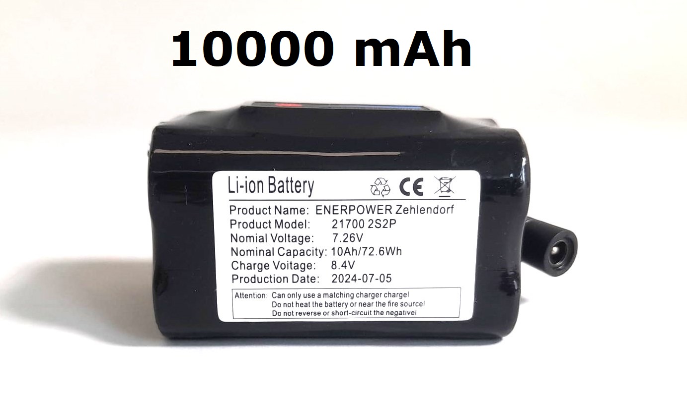 ENERpower Zehlendorf Basic Battery 7.4V 10000 mAh with Round Plug 