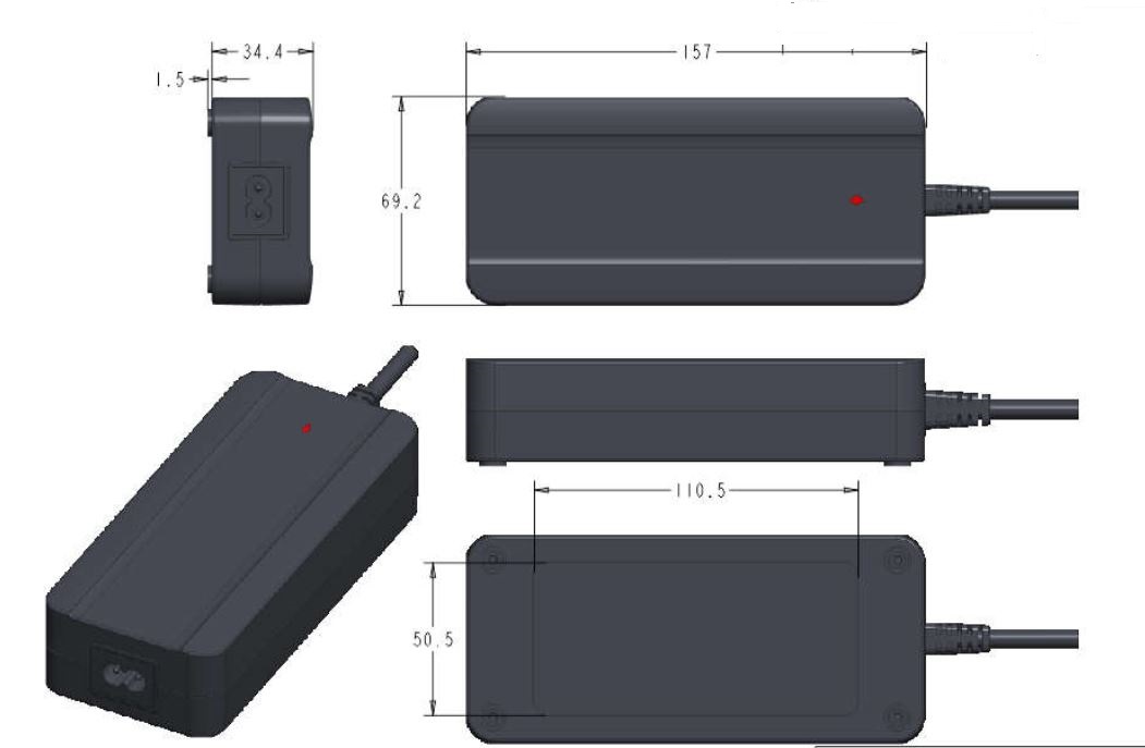 Atnen Charger 42V 3A 5-Pins round 36V Batteries Li-Ion for Batavus E-go Genova, Allegro, Monaco