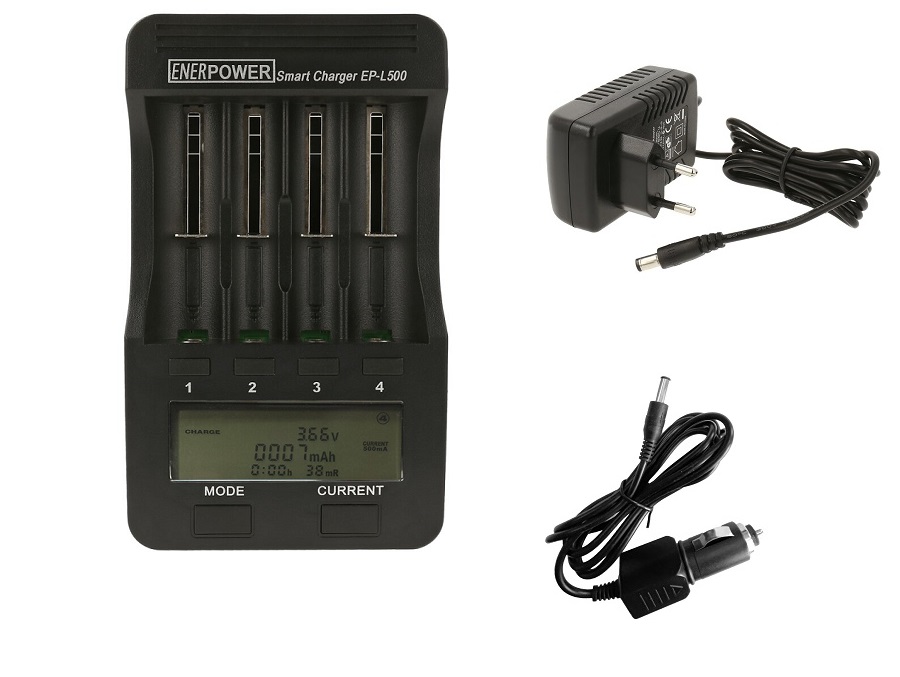 ENERpower EP-L500 1-4 Mikroprozessor-Ladegerät Li-Ion / Ni-mh / Ni-Cd
