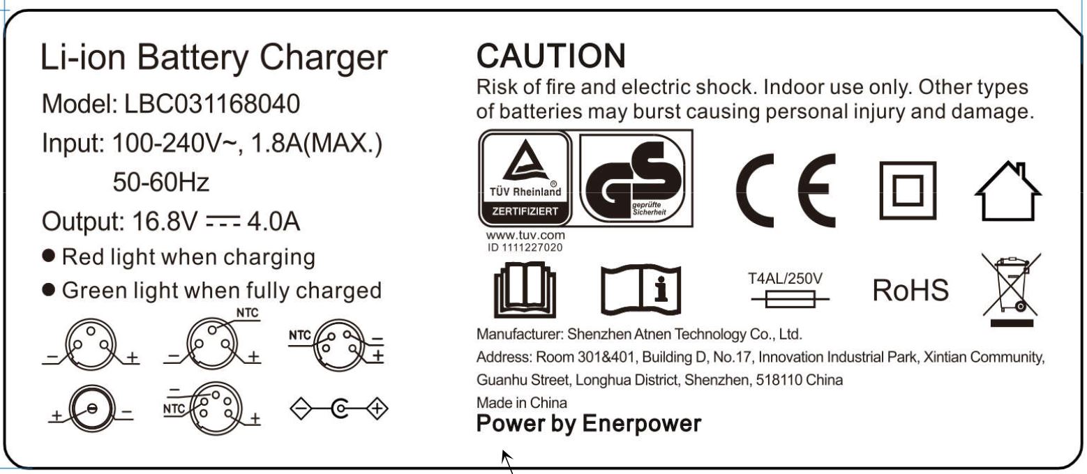 4A Li-Ion Ladegerät 4S DC Rundstecker ENERpower Desk-Top 