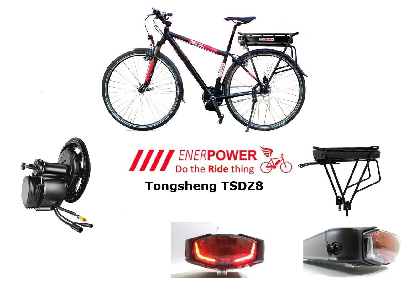 665Wh: Motor Kit TSDZ8 250W  + Battery 48V Gath for Rack 13.8Ah 