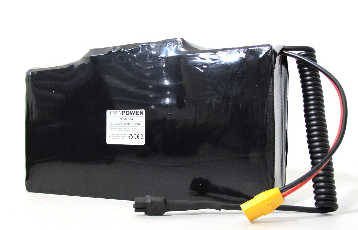 Softpack-Akku 24V 50Ah BMS 40A XLR-3 mit 50E (1200Wh) SB50