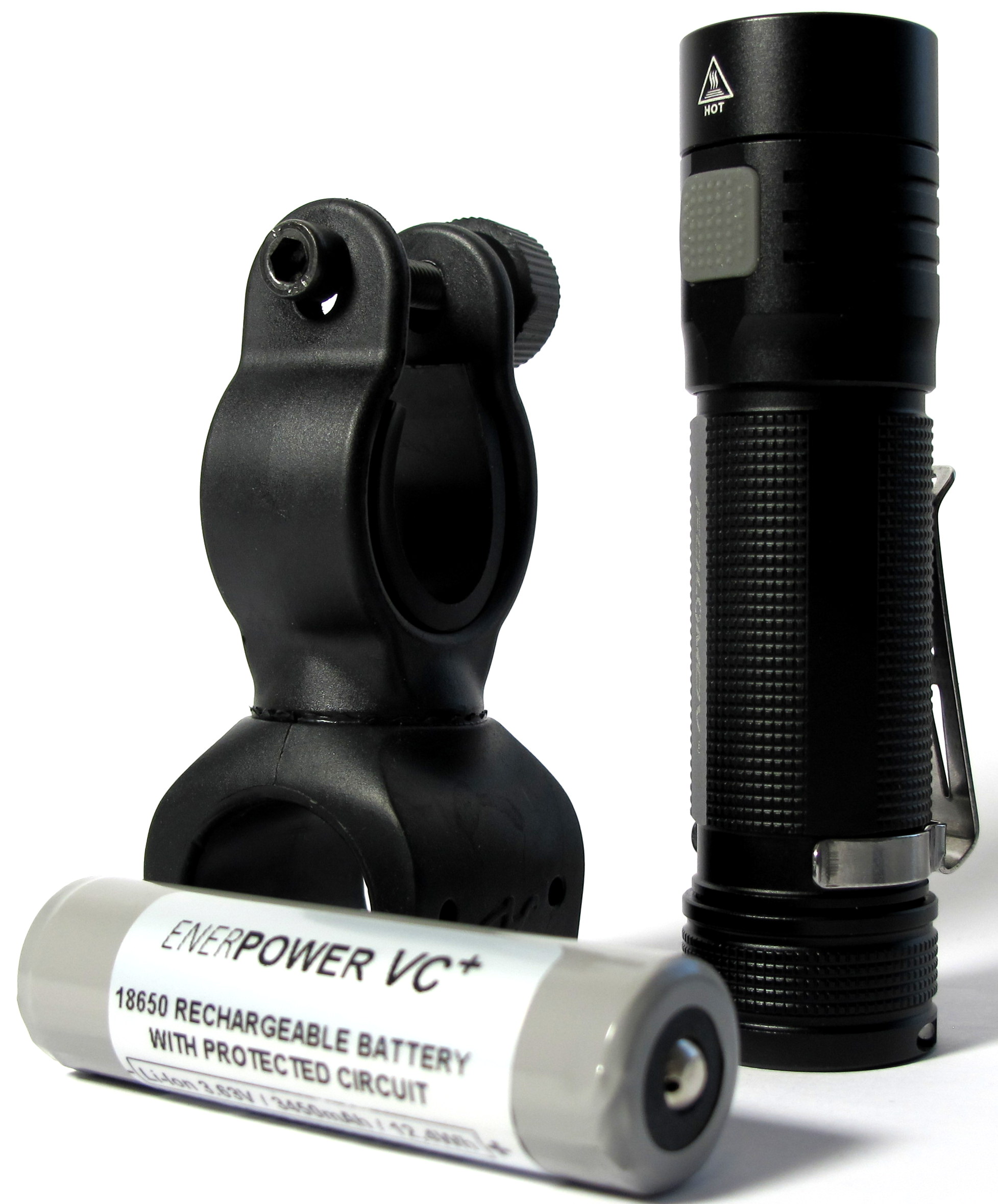 ENERpower Folomov EDC-C4 flashlight 1200L + battery + bicycle bracket