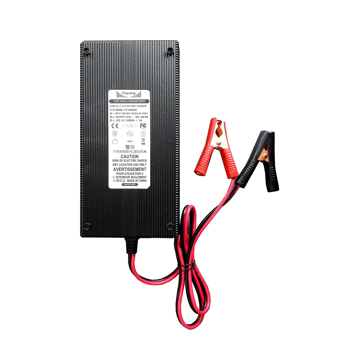 30A Ladegerät für 12V Akkus LiFePO4 Krokodil (500W)