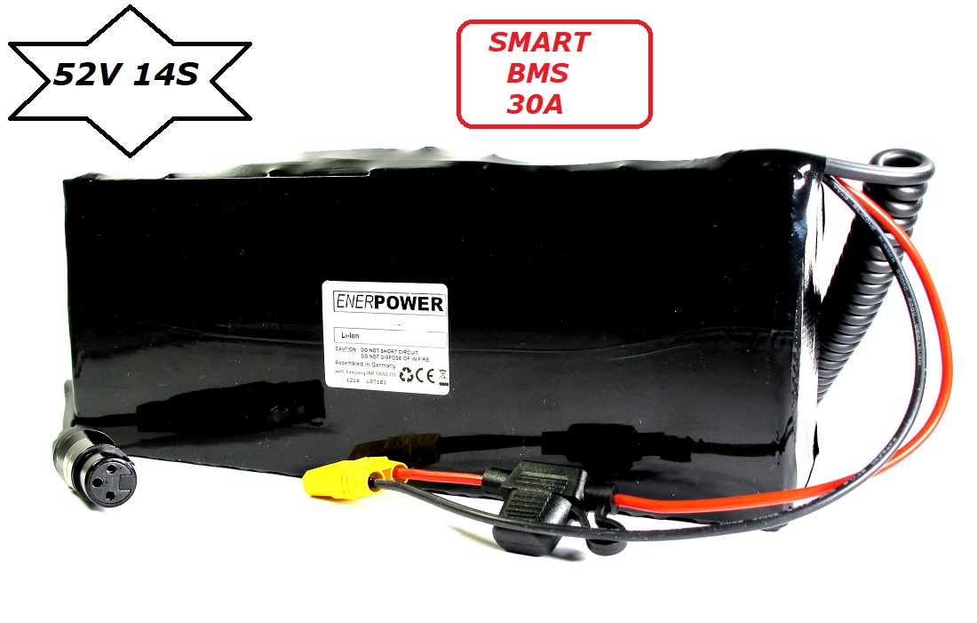 Softpack-Akku 52V 25Ah BMS 30A XLR-3 mit 50E Rechteckig