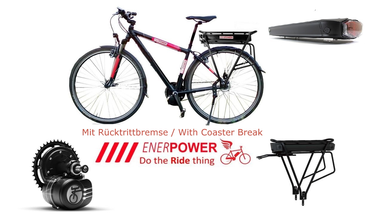 Tongsheng Motor-Kit 250W (Rücktrittbremse) + Akku 48V Gath + Gepäckträger