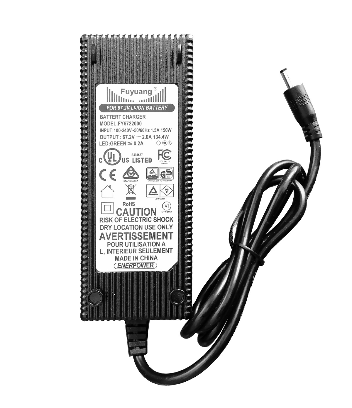 Ladegerät 67,2V für Li-Ion-Akkus 60V 2A 140W