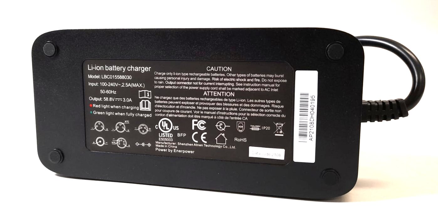  Charger 58.8V for Li-Ion Batteries 52V 3A 180W DC 5.5 x 2.5 mm