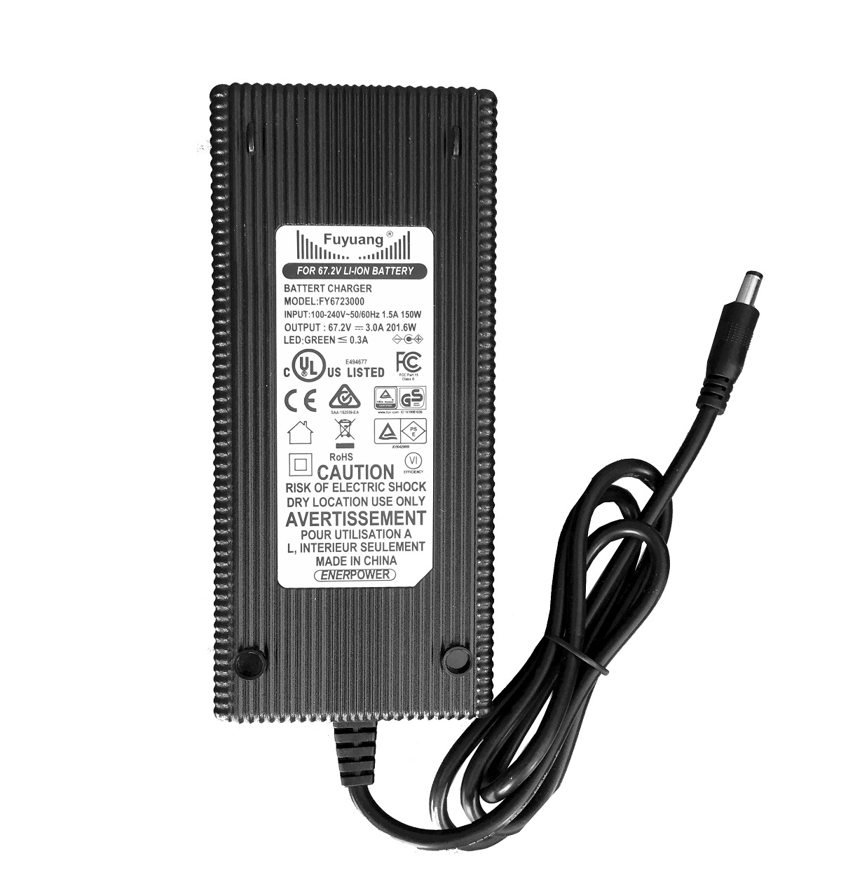 Ladegerät 67,2V für Li-Ion-Akkus 60V 3A 210W