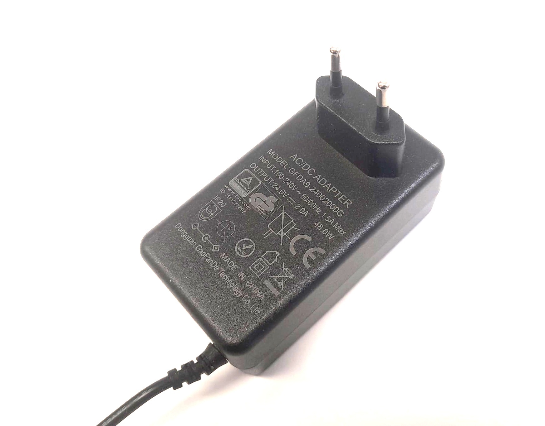  ENERpower power supply 24V AC-DC 2A output (48W) 5.5 x 2.1 mm 