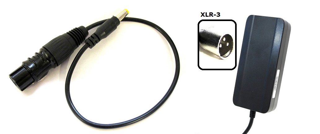 Enerpower Adapterkabel 10 cm XLR-3 weiblich auf Rundstecker 5,5 x 2,1 mm männlich
