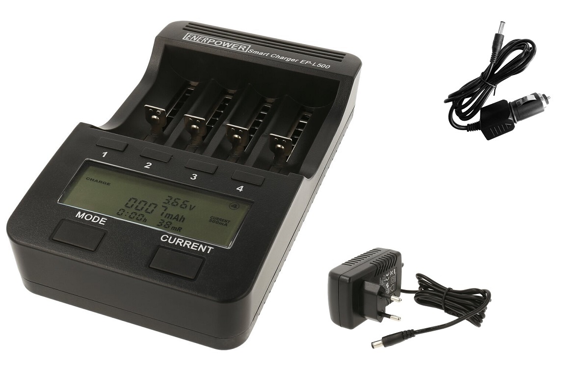 ENERpower EP-L500 1-4 Mikroprozessor-Ladegerät Li-Ion / Ni-mh / Ni-Cd