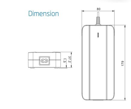 3A Atnen Ladegerät 42V 125 Watt DC 5.5 x 2.1 mm