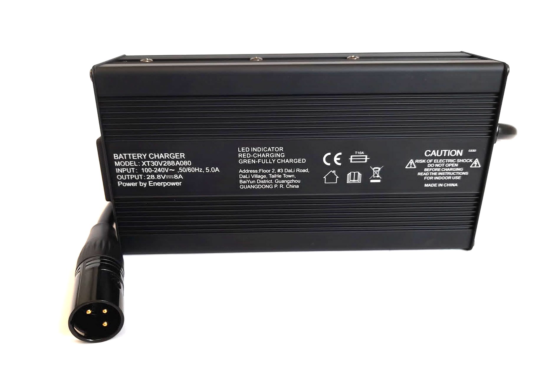 8A Ladegerät XT30 28,8V 230 Watt für 24V LiFePo4 Akkus Aktiver Lüfter XLR-3