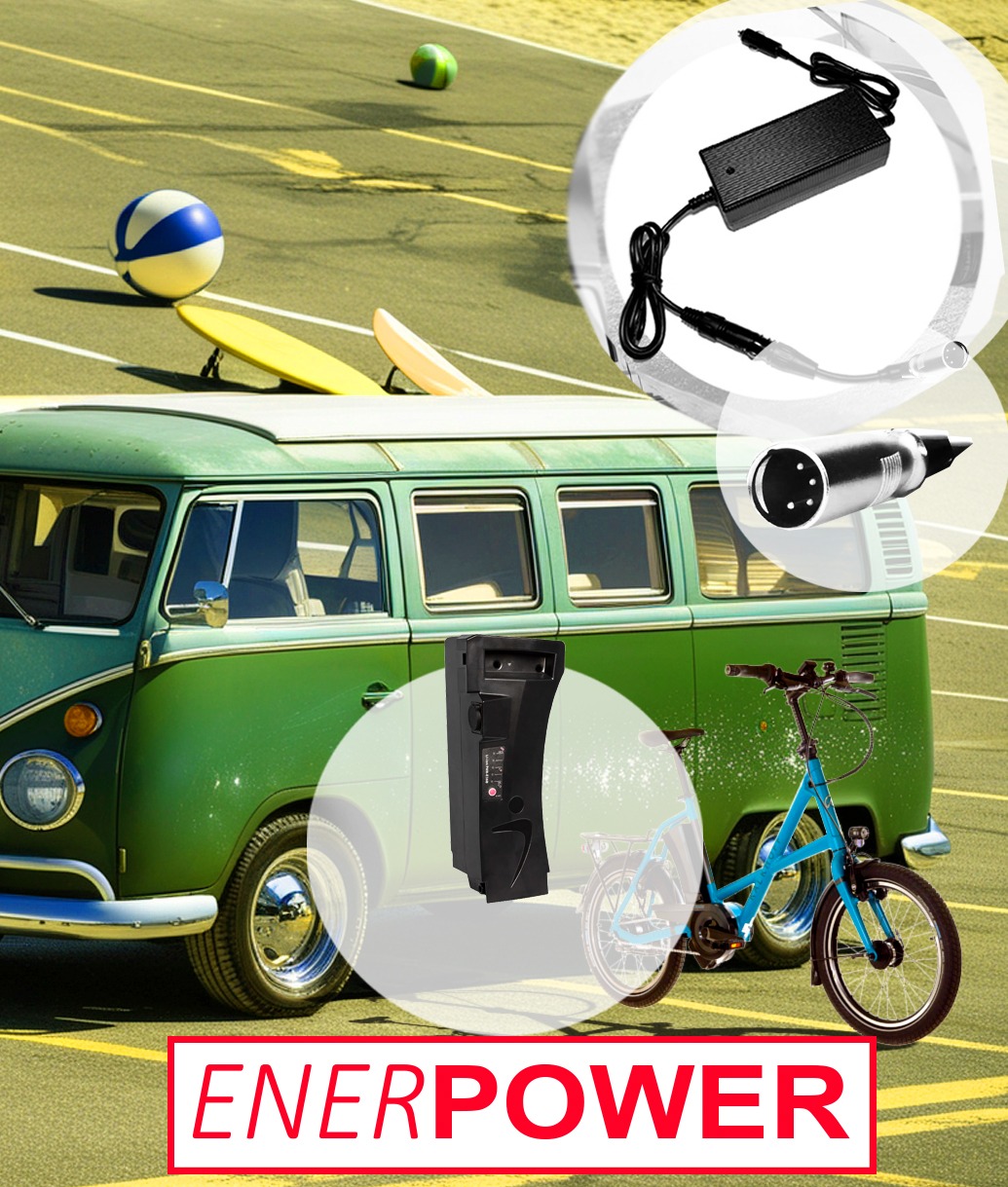 Enerpower 12V-24V DC-DC Ladegerät 42V 2A für RALEIGH Leeds / Dover / Stoker XLR-4A