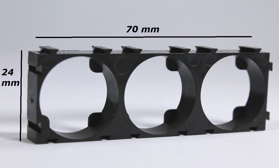 21700 Zellenhalterung Abstandhalter Kunststoff für 3 x 21700 Akkuzellen 