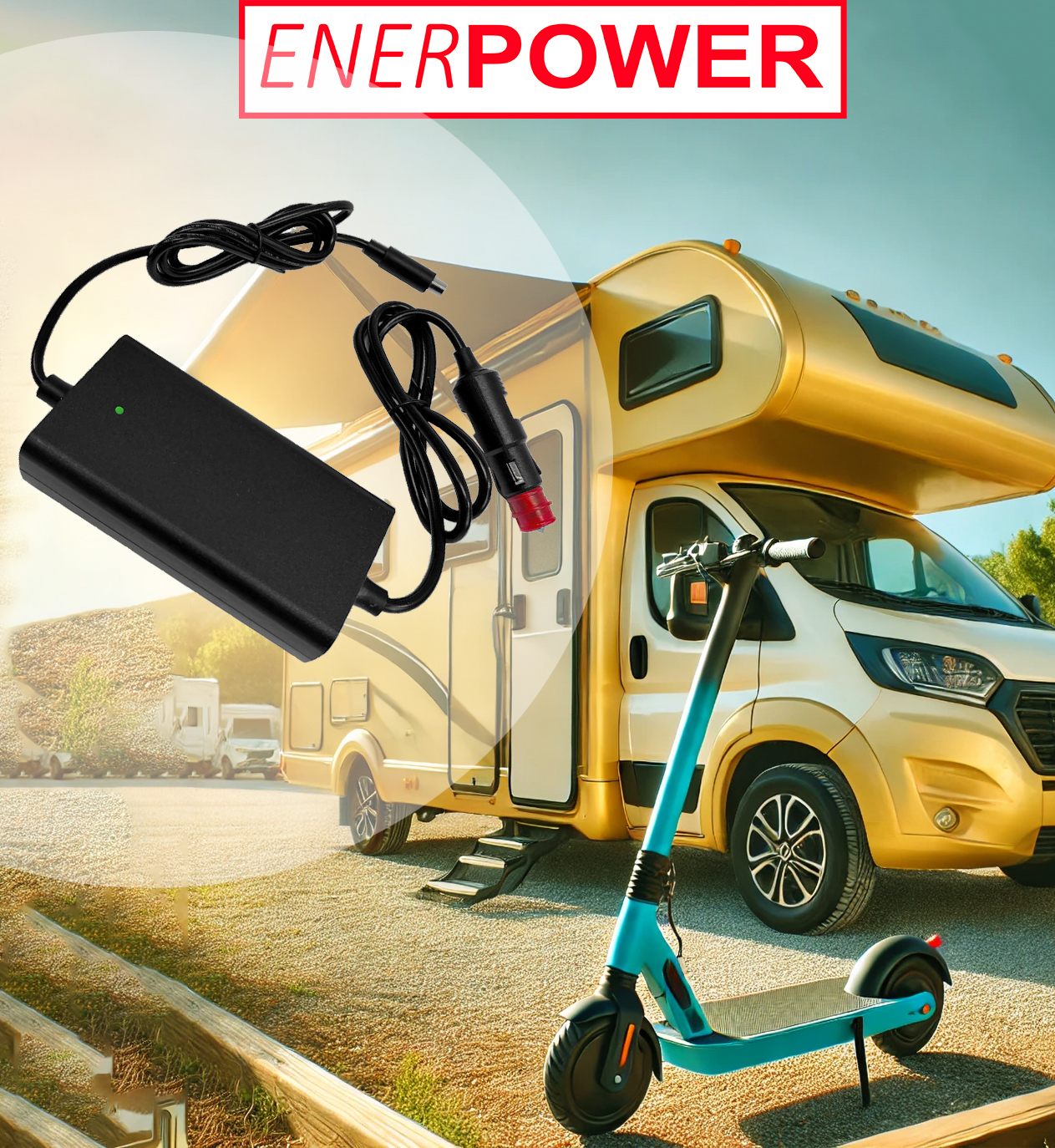 2A DC-DC 12V-24V Ladegerät (42V) für KickScooter D38 / E22 / E25 DC+  