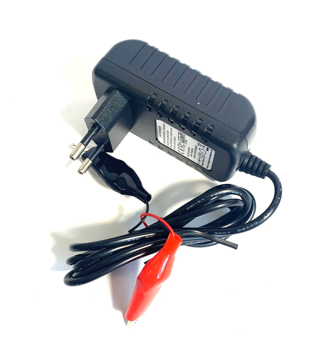 1A Ladegerät für Bleiakkus 12V (AGM / GEL / SLA / VRLA) Krokodile 