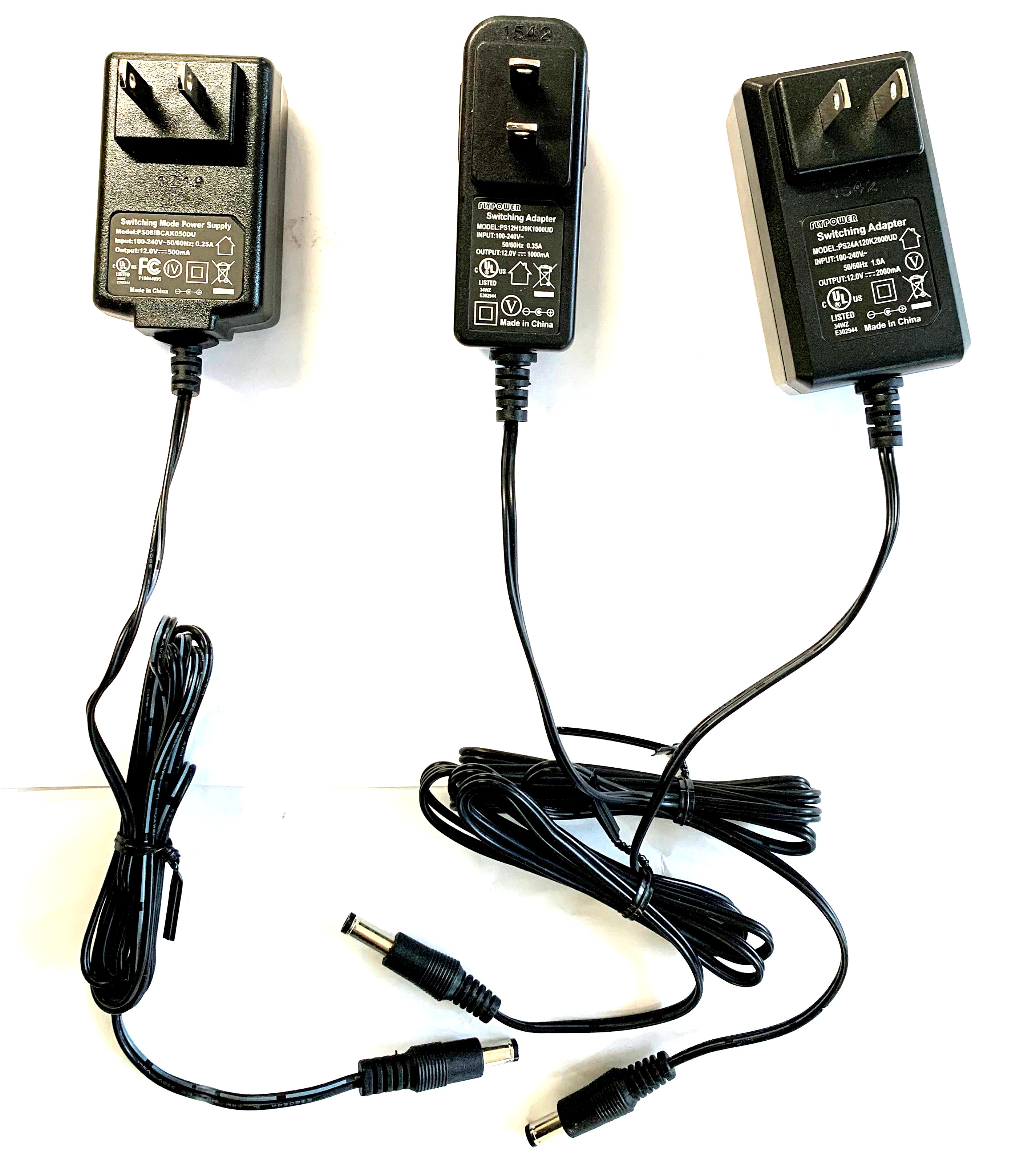 US ENERpower Netzteil 12V AC-DC 0.5A, 1A, 2A UL 5.5 x 2.1 mm