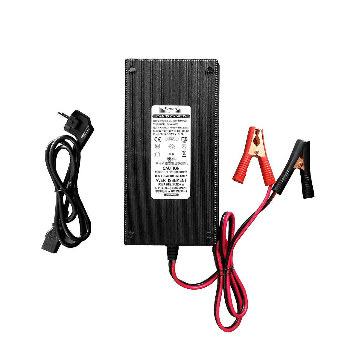30A Ladegerät für 12V Akkus LiFePO4 Krokodil (500W)