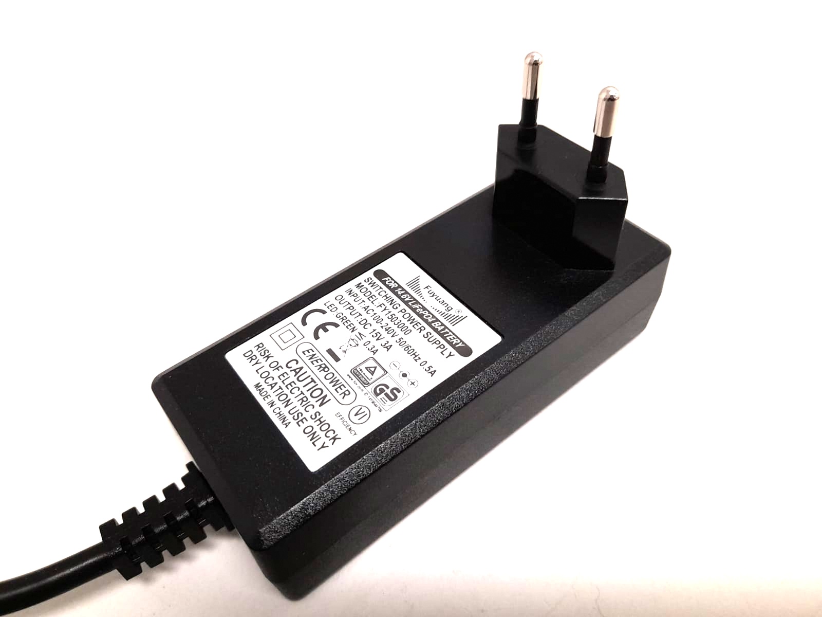 3A Ladegerät für 12V Akkus LiFePO4 4S DC Rundstecker weiblich ENERpower Wall