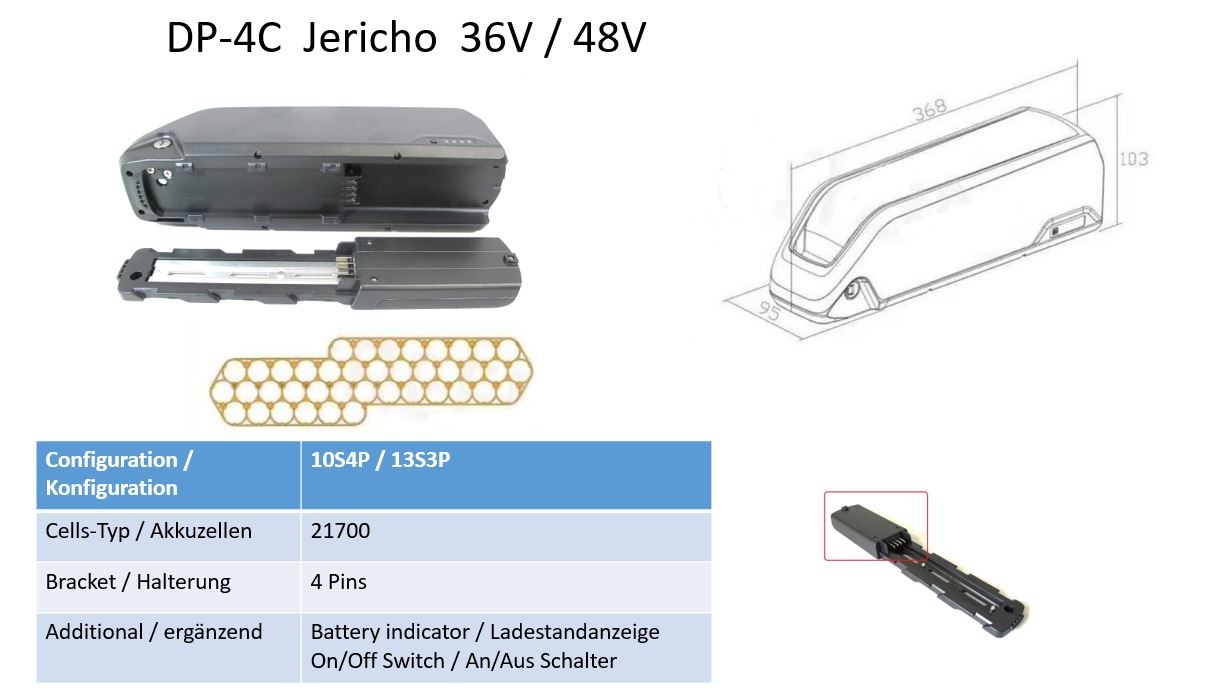 Enerpower Jericho Frame 36V 20Ah (720Wh) BMS 20A 