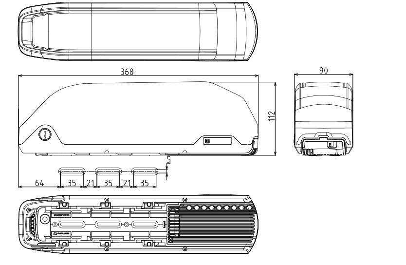 830Wh Kit 52V Tongsheng 250W Mittelmotor Akku Hailong Jaffa 16Ah