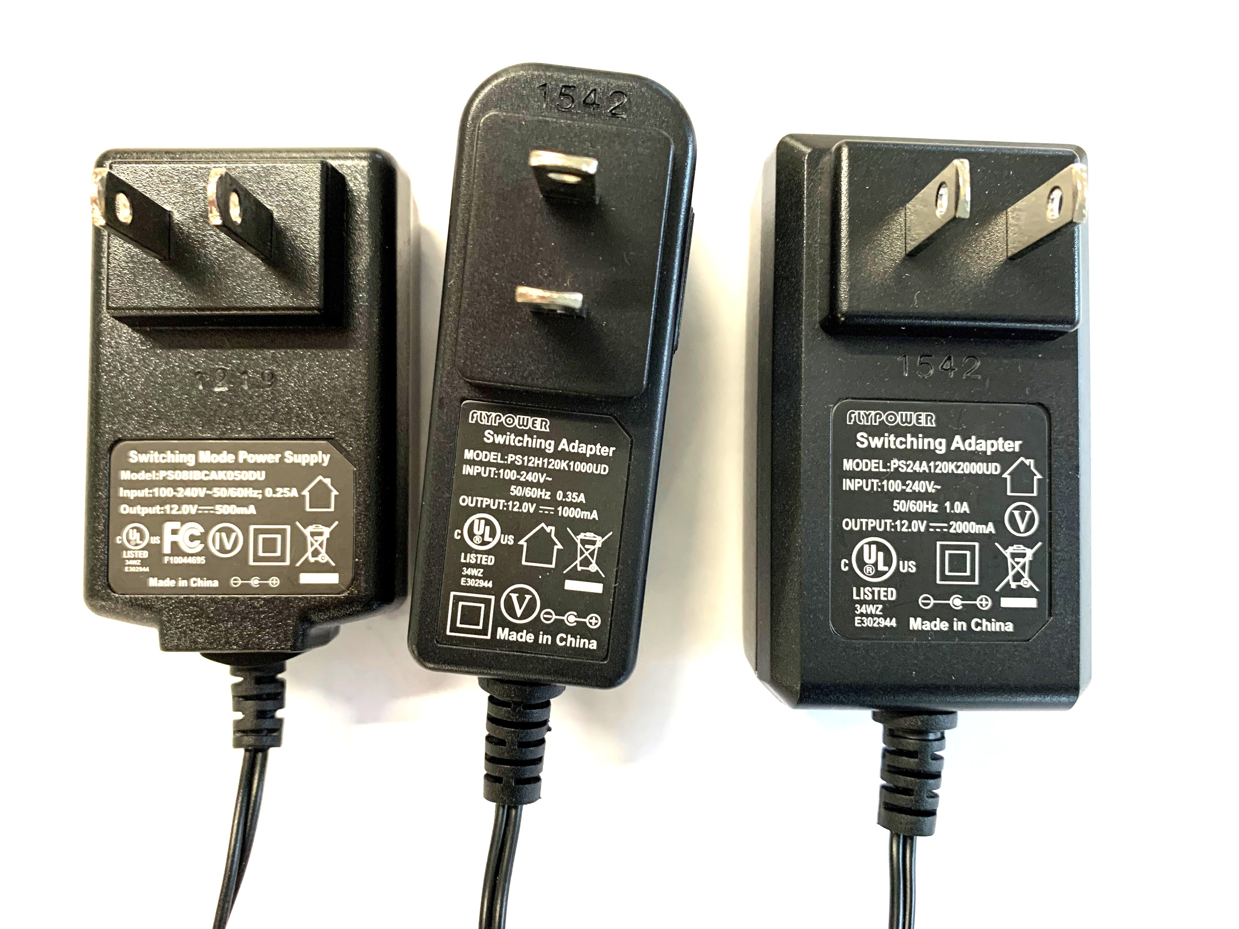 US ENERpower Netzteil 12V AC-DC 0.5A, 1A, 2A UL 5.5 x 2.1 mm