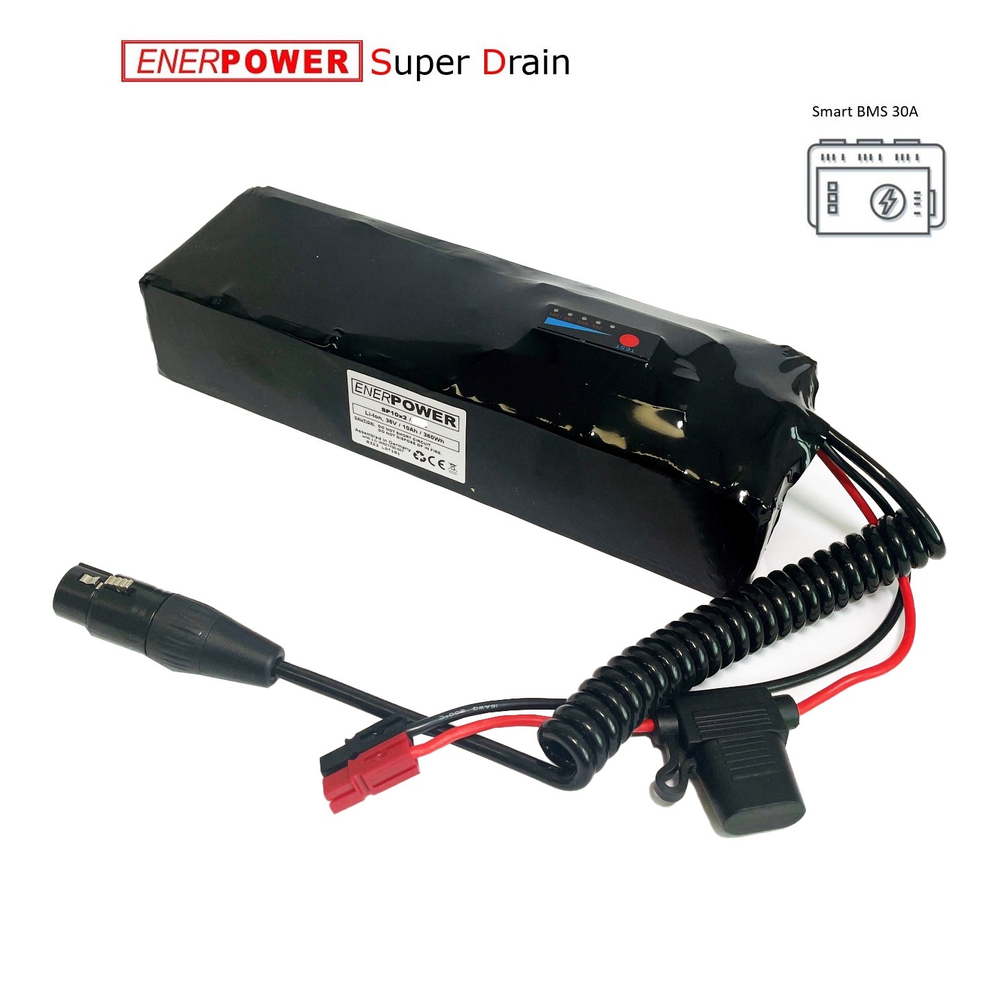 Softpack-Akku 52V 20Ah 14x4 Smart BMS 30A XLR-3 Super Drain (1020 Wh)
